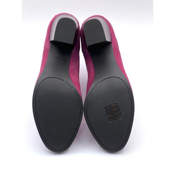 Michael Kors Evaline Suede Heeled 3.5" Bootie Women's Size 7.5M Burgundy NEW - Picture 9 of 12